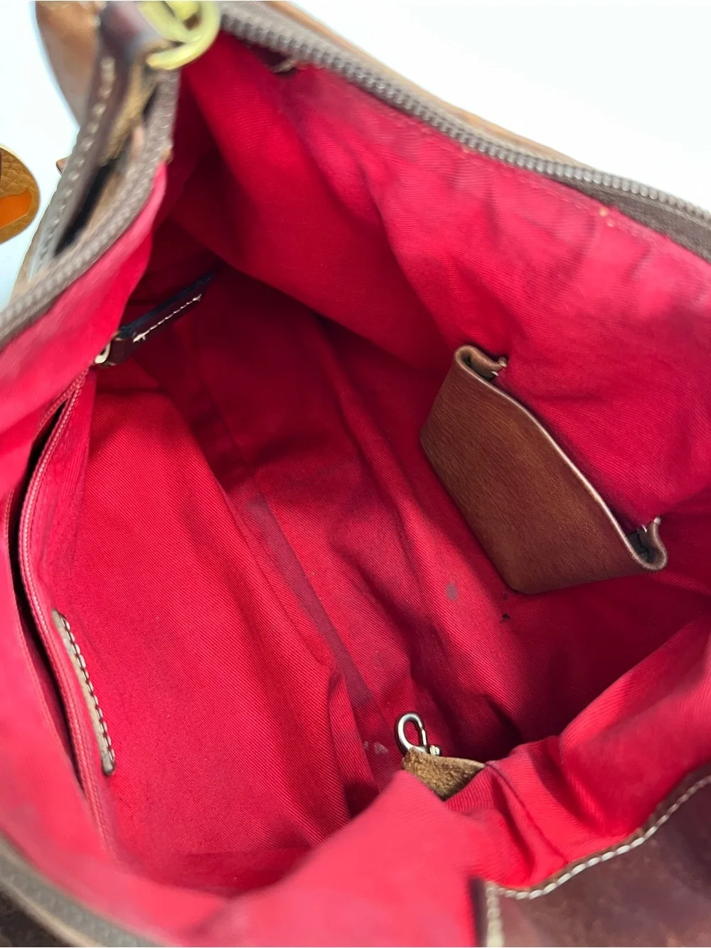Dooney & Bourke Vintage EAST WEST Leather Hobo Shoulder Bag